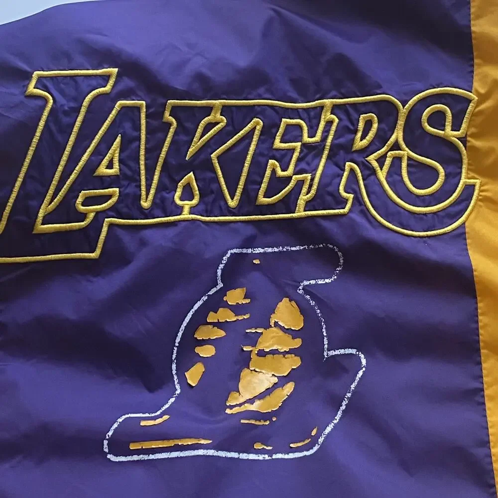 Lakers Jacket Adult Large VINTAGE NBA Half Zip Anorak Windbreaker Los Angeles